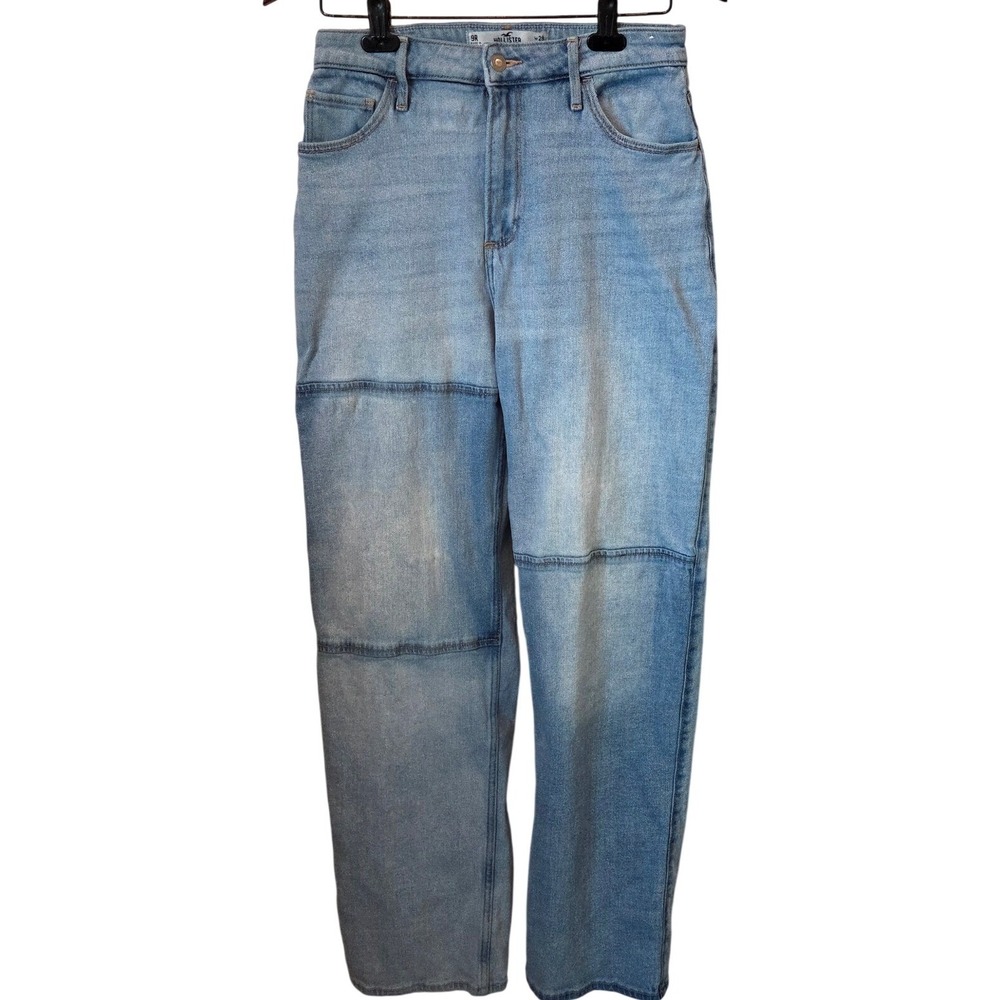 Hollister Curvy Ultra High-Rise Dad Jean Light Blue 9R Y2K Streetwear Grunge